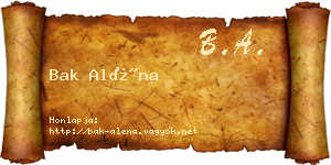 Bak Aléna névjegykártya